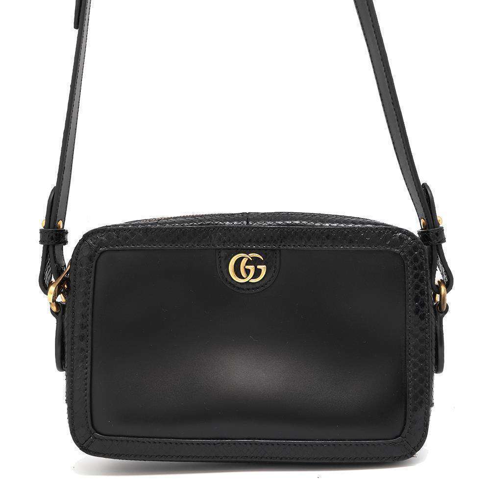 Gucci Double G Python Shoulder Bag Black - image 1